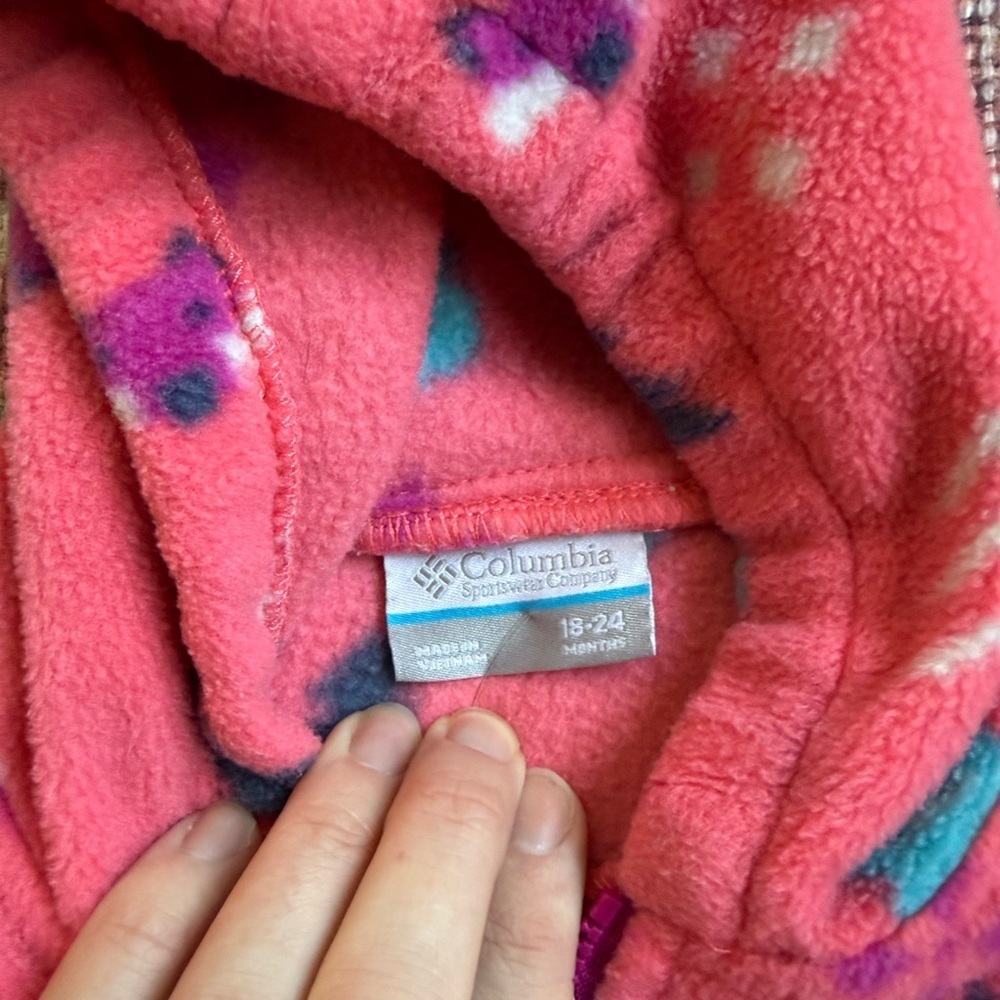 Columbia 18-24month infant Snowtop II bunting fleece pink woodland creatures - Picture 6 of 13